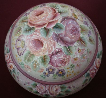 European Flower Gem Box Original Painting